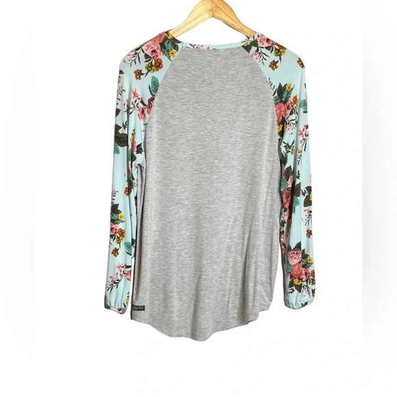 Matilda Jane | Wonderment Blossom Time Tee Raglan Top Floral Solid - Picture 6 of 9